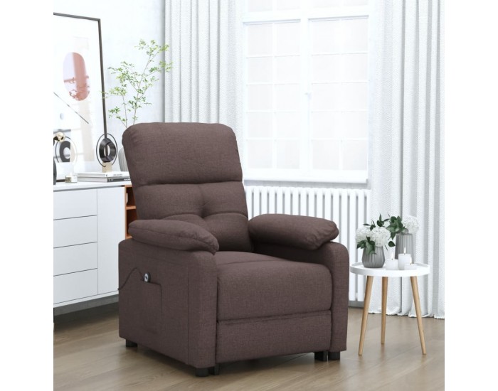 Sonata H Електрически реклайнер стол, тъмнокафяв, текстил