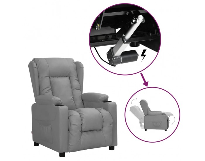 Sonata H Изправящ стол, сив, изкуствена кожа