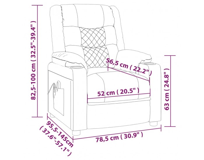 Sonata H Електрически наклоняем стол, виненочервен, изкуствена кожа