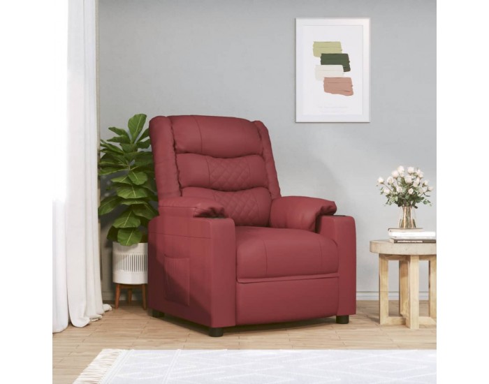 Sonata H Реклайнер стол, виненочервен, изкуствена кожа