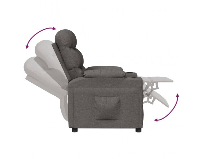 Sonata H Реклайнер, тъмносив, текстил