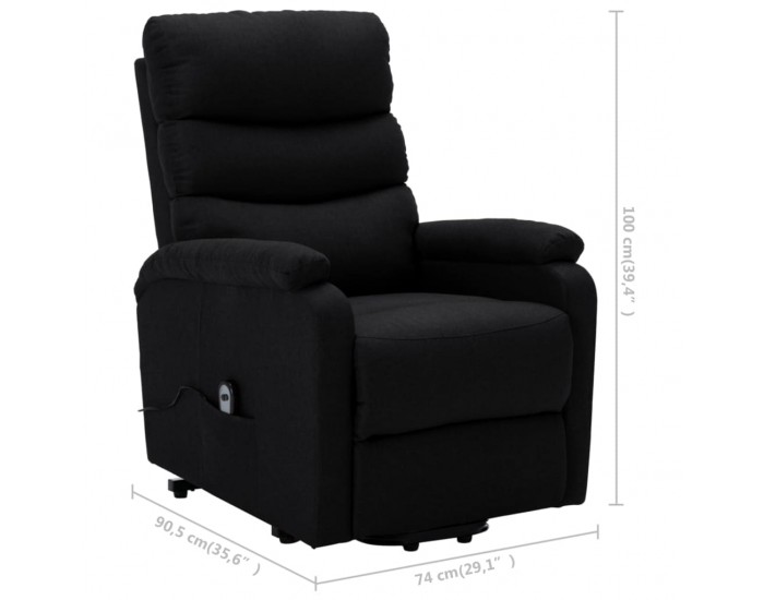 Sonata H Изправящ стол, черен, текстил