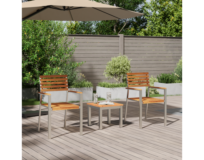 Комплект за градинско хранене Sonata H 3 части от масивна тикова дървесина