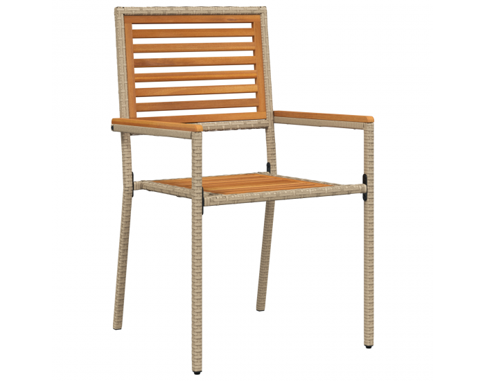 Комплект за хранене в градина Sonata H 5 части Бежов полиратан акация