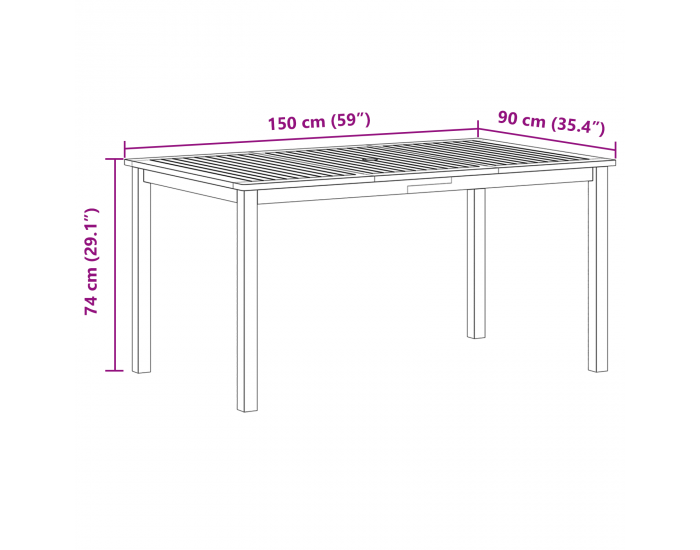 Комплект градинска трапезария Sonata H от 7 части с сиво полиратан и тиково дърво