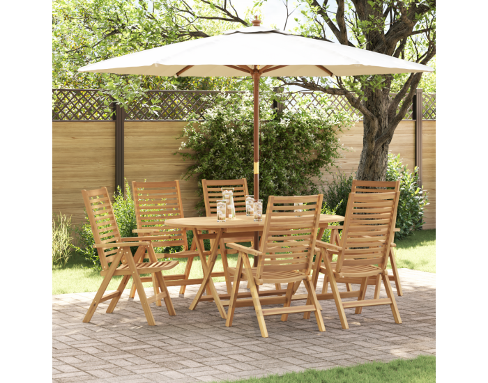 Сгъваеми градински столове Sonata H 6 бр. Масивна тикова дървесина