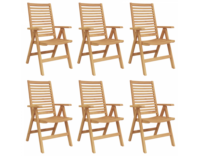 Сгъваеми градински столове Sonata H 6 бр. Масивна тикова дървесина
