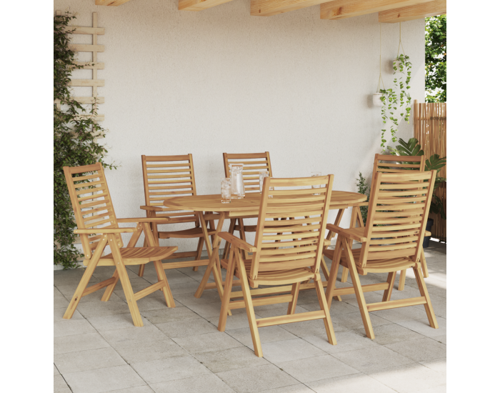 Сгъваеми градински столове Sonata H 6 бр. Масивна тикова дървесина