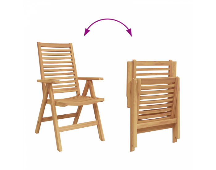 Сгъваеми градински столове Sonata H 6 бр. Масивна тикова дървесина