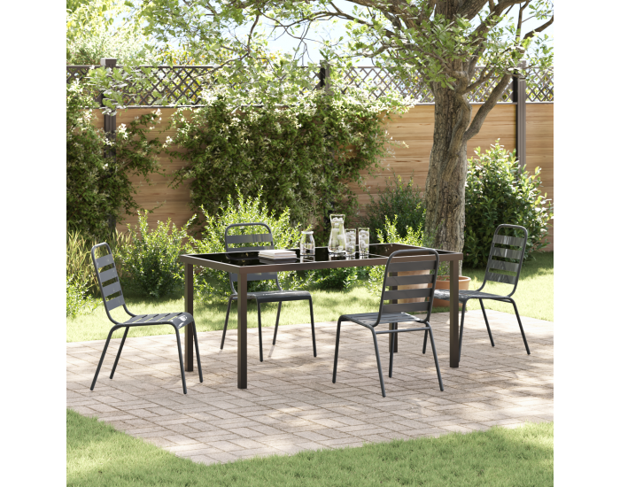 Sonata H 5 частен комплект за хранене в градината Тъмно сива стомана