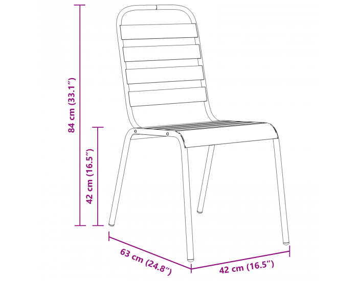 Sonata H 5 частен комплект за хранене в градината Тъмно сива стомана