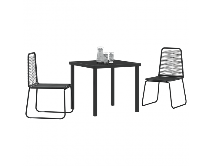 Sonata H 3-членен комплект за хранене на градината черен полиратан