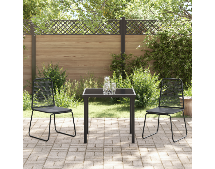 Sonata H 3-членен комплект за хранене на градината черен полиратан