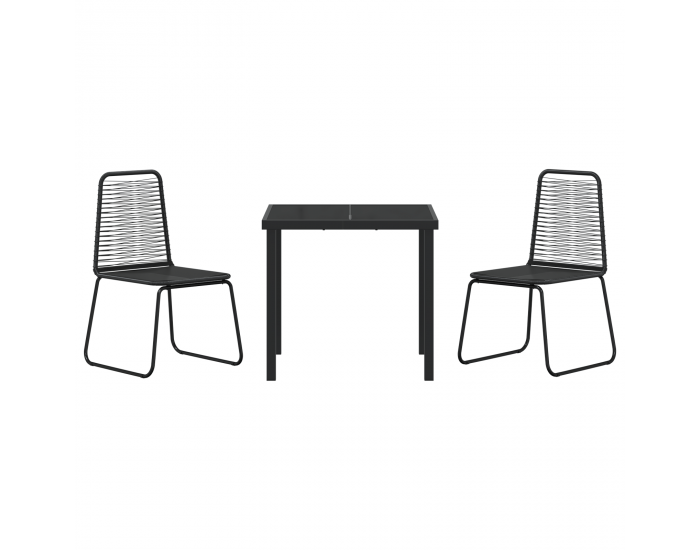 Sonata H 3-членен комплект за хранене на градината черен полиратан