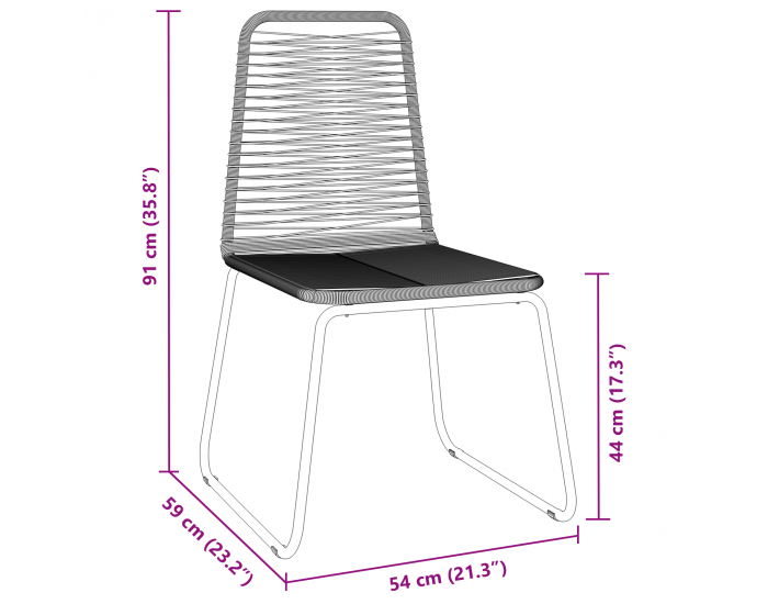 Sonata H 3-членен комплект за хранене на градината черен полиратан