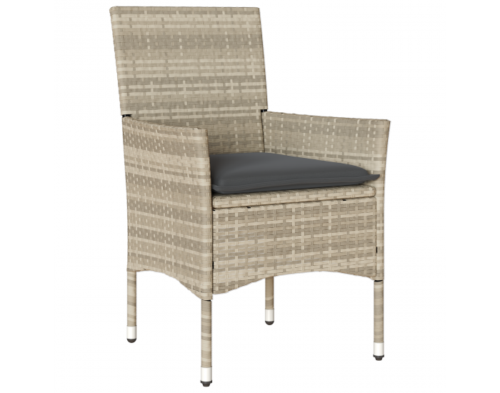 Sonata H 5 части градински трапезен комплект с възглавници светлосив полиратан