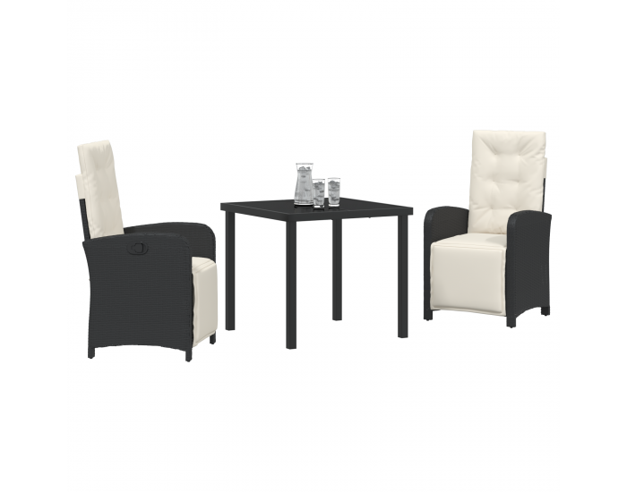 Sonata H 3-членен градински техник с възглавници черен полирами