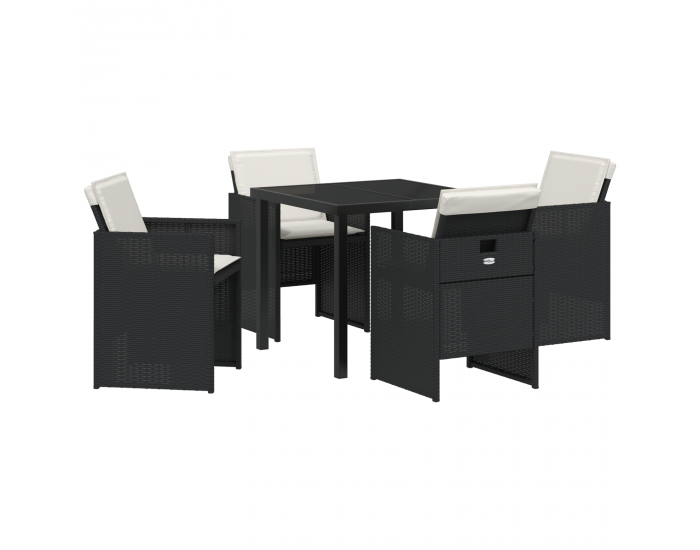 Sonata H 5 Членен комплект градинско хранене с възглавници черен полиратан
