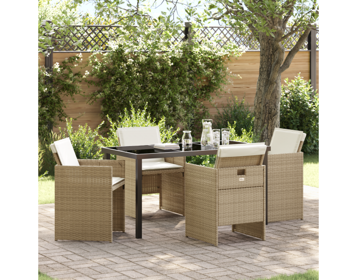 Sonata H 5 набор от градински столове с възглавници бежово полиестер