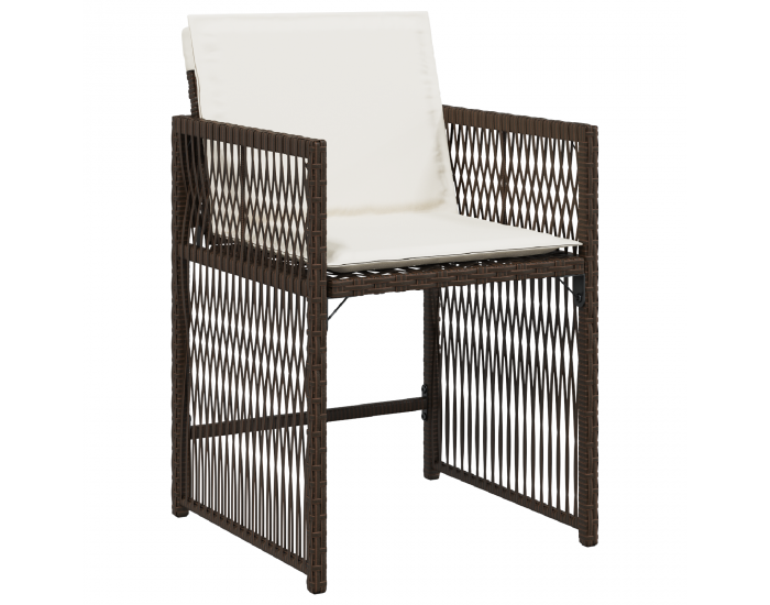 Sonata H 5-частов комплект градински трапезен комплект с възглавници кафяво поли ратан