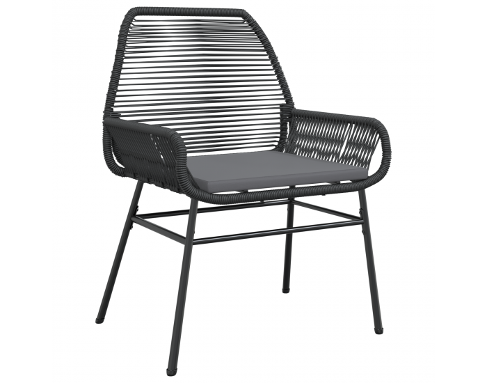 Sonata H 5 частен градински трапезен комплект с възглавници Черен полиратан