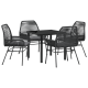 Sonata H 5 частен градински трапезен комплект с възглавници Черен полиратан