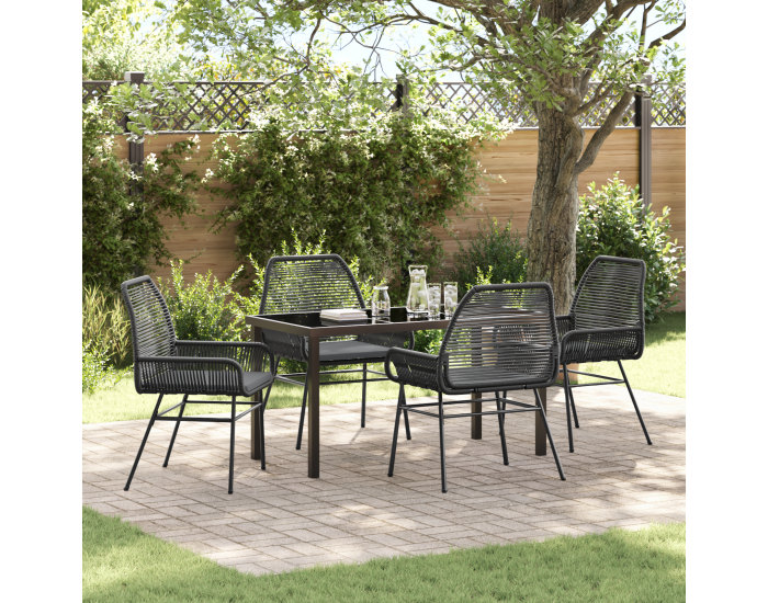 Sonata H 5 частен комплект за градинско хранене с възглавници Черен полиратан