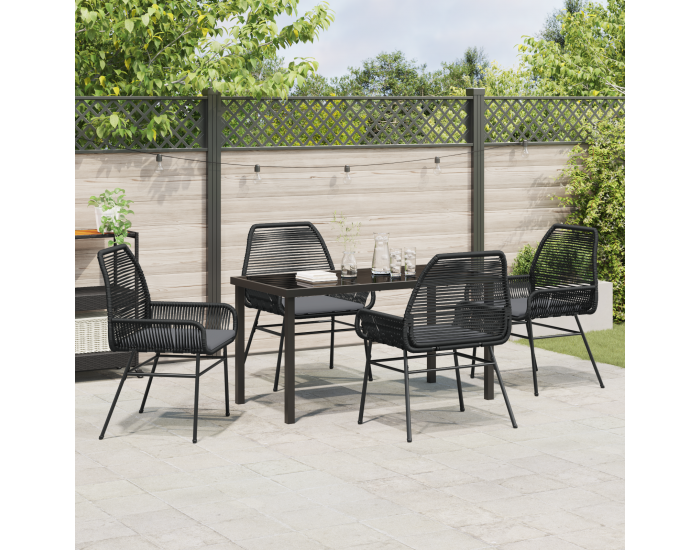 Sonata H 5 частен комплект за градинско хранене с възглавници Черен полиратан
