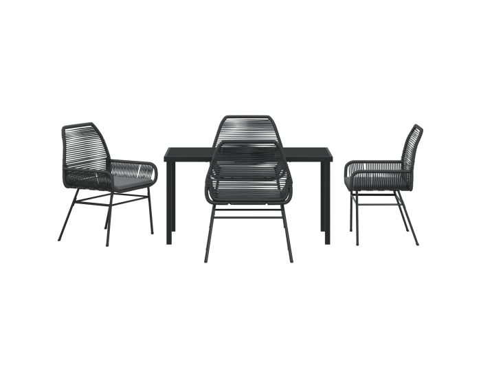 Sonata H 5 частен комплект за градинско хранене с възглавници Черен полиратан