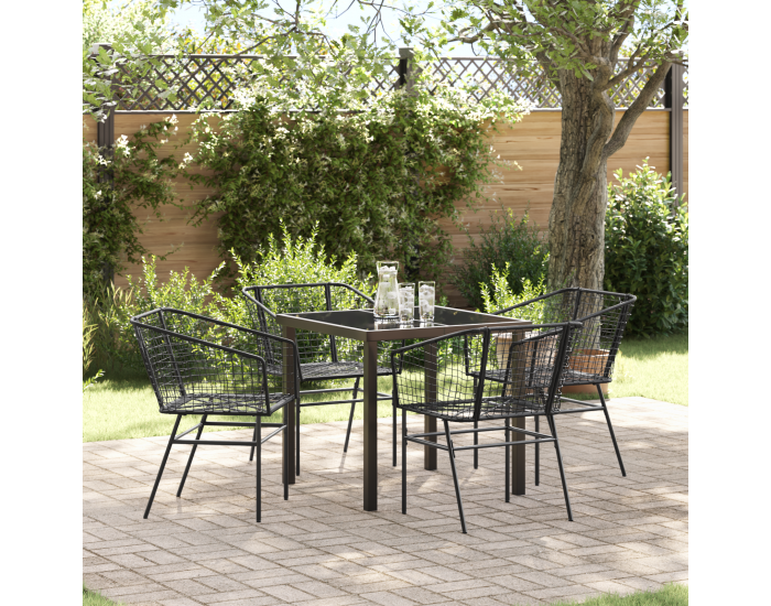 Sonata H 5 Часов набор за обяд в градината Черен Полиратан