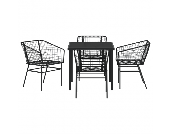 Sonata H 5 Часов набор за обяд в градината Черен Полиратан