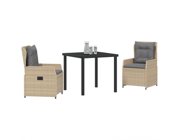 Sonata H 3-частов комплект за градинско хранене Бежов полиратан