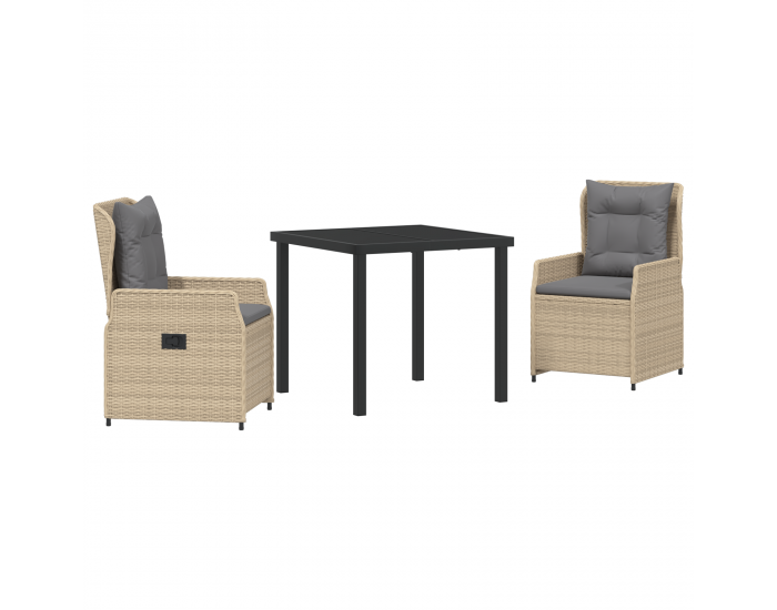 Sonata H 3-частов комплект за градинско хранене Бежов полиратан