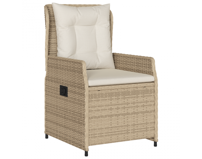 Sonata H 5 части градинска трапезария бежов полиратан