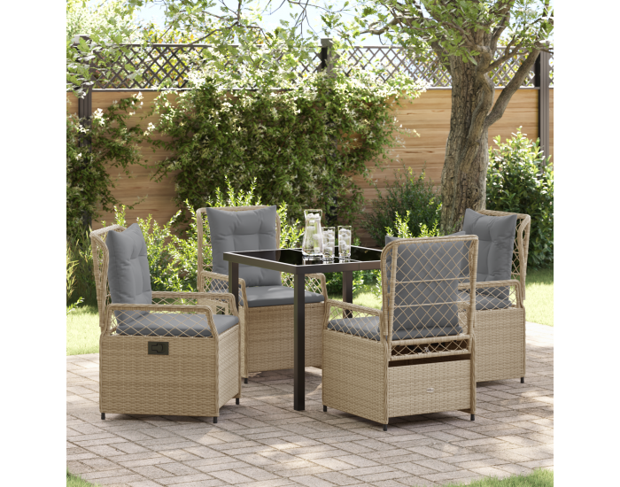 Sonata H 5 Брой Градински Комплект Бежов Полиратан