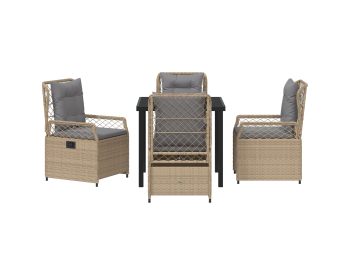 Sonata H 5 Брой Градински Комплект Бежов Полиратан