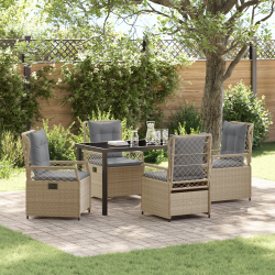 Sonata H 5-частен комплект за градинско хранене Бежов полиратан - Комплекти за външни условия