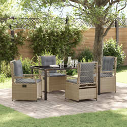 Sonata H 5 частен градински комплект за хранене Бежов Полиратан - Sonata H