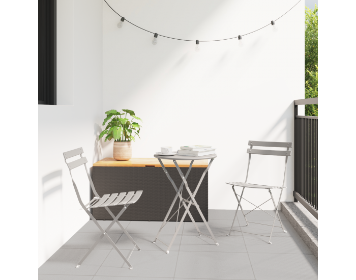 Сгъваеми градински столове Sonata H - 2 броя, бежови, метални