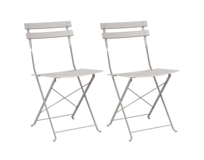 Сгъваеми градински столове Sonata H - 2 броя, бежови, метални