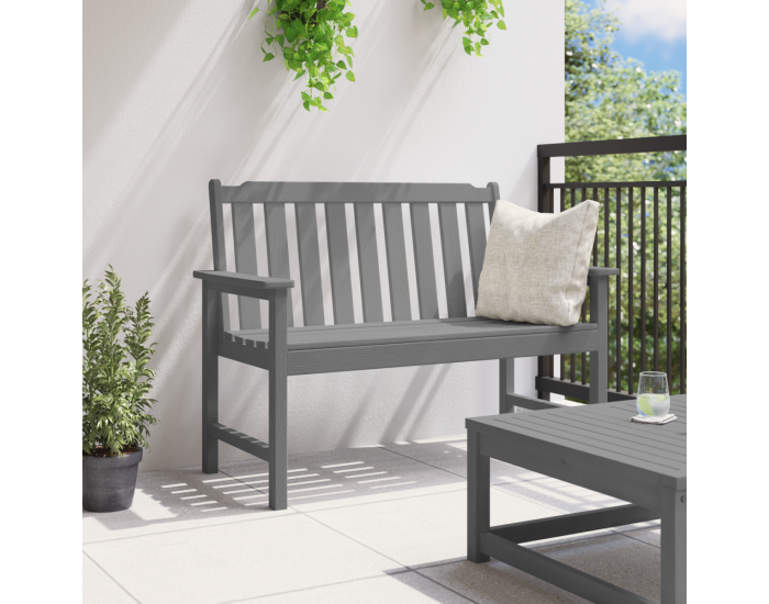 Sonata H Градинска пейка Светлосива 120 см HDPE