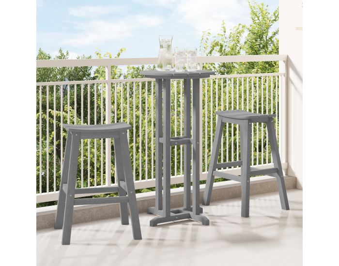 Sonata H Табуретки 2 бр Светлосив HDPE