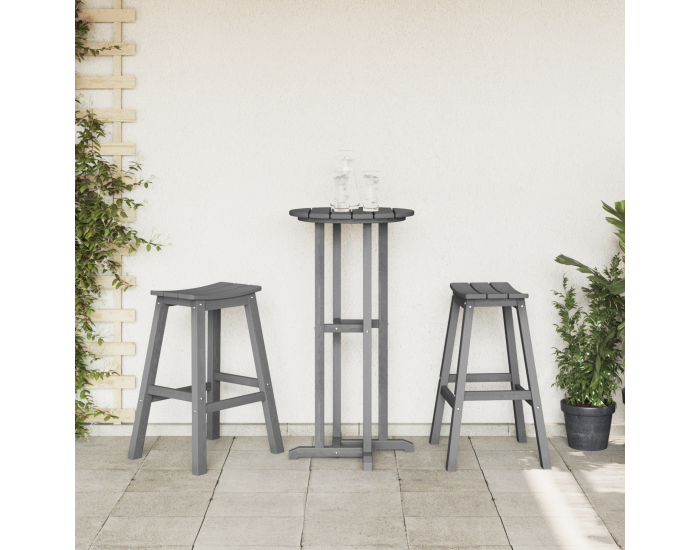 Sonata H Табуретки 2 бр Светлосив HDPE