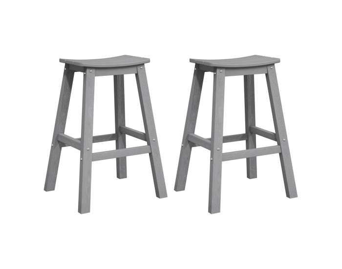 Sonata H Табуретки 2 бр Светлосив HDPE