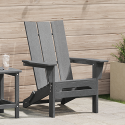 Sonata H Сгъваем Adirondack стол Светло сиво 74.5x80.5x90 см HDPE - Градински столове