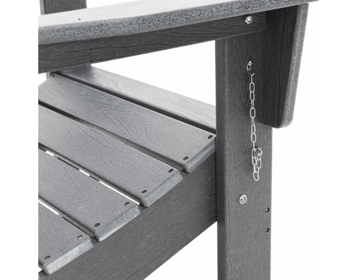 Sonata H Сгъваем Adirondack стол Светло сиво 74.5x80.5x90 см HDPE