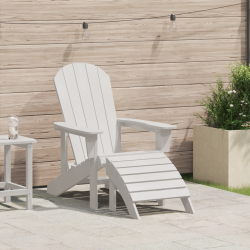Sonata H Стол Adirondack с подложка за крака Бял HDPE - Градински столове