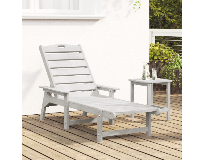 Sonata H Шезлонг Бял 53x162x98.5 см HDPE