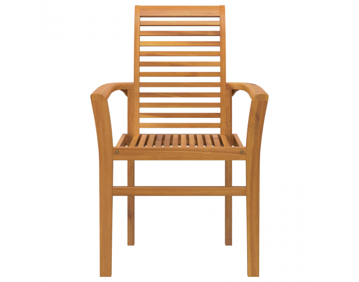 Sonata H Стекващ Градински Стол 2 бр Масивно Дърво Тик