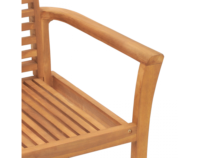 Sonata H Стекващ Градински Стол 2 бр Масивно Дърво Тик